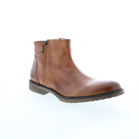 BedStu Billy II F414037 Mens Brown Leather Zipper Casual Dress Boots