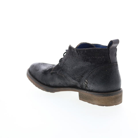 BedStu Rayburn F420218 Mens Black Leather Lace Up Casual Dress Boots