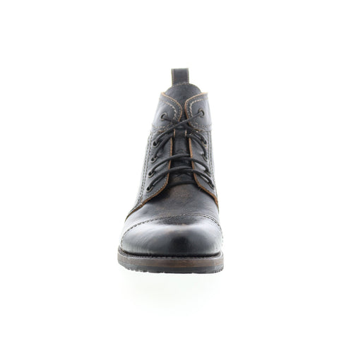 BedStu Odin F460010 Mens Black Leather Lace Up Casual Dress Boots