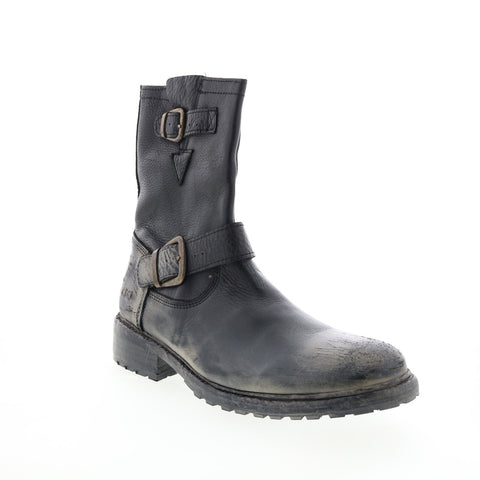BedStu Ashton F460018 Mens Black Leather Hook & Loop Casual Dress Boots