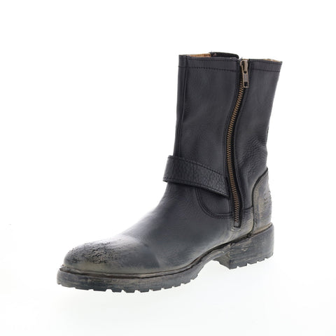 BedStu Ashton F460018 Mens Black Leather Hook & Loop Casual Dress Boots