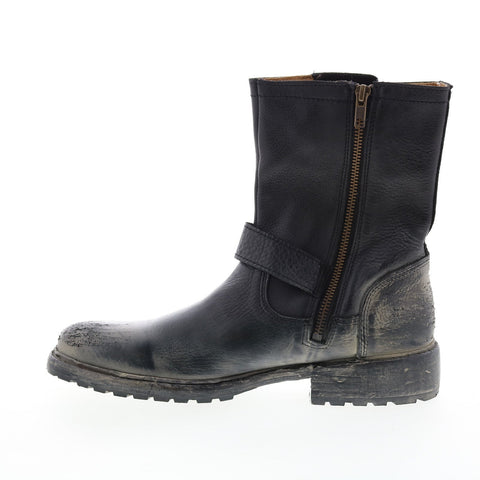 BedStu Ashton F460018 Mens Black Leather Hook & Loop Casual Dress Boots