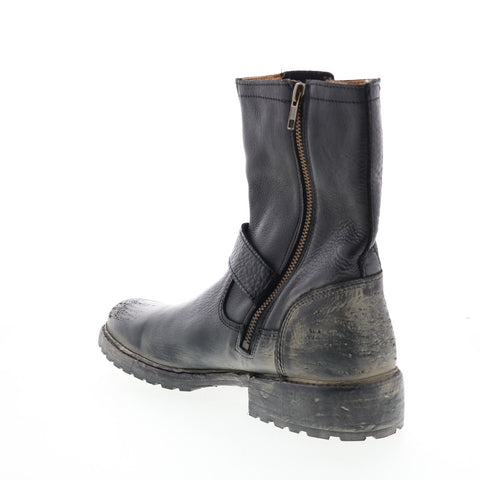 BedStu Ashton F460018 Mens Black Leather Hook & Loop Casual Dress Boots