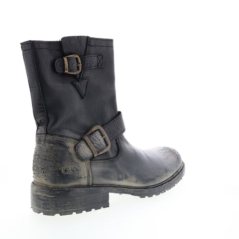 BedStu Ashton F460018 Mens Black Leather Hook & Loop Casual Dress Boots
