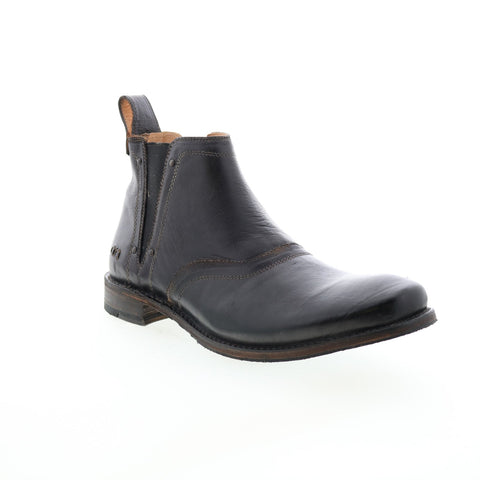 BedStu Prato F461506 Mens Black Leather Slip On Chelsea Boots