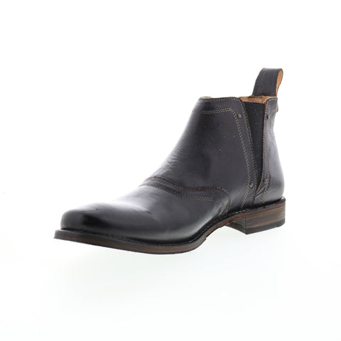 BedStu Prato F461506 Mens Black Leather Slip On Chelsea Boots