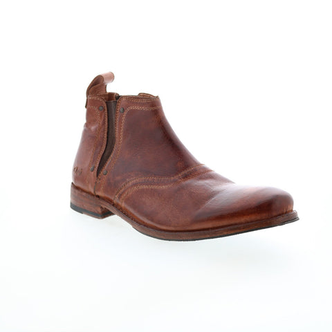 BedStu Prato F461506 Mens Brown Leather Slip On Chelsea Boots