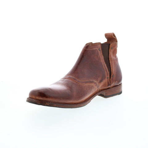 BedStu Prato F461506 Mens Brown Leather Slip On Chelsea Boots
