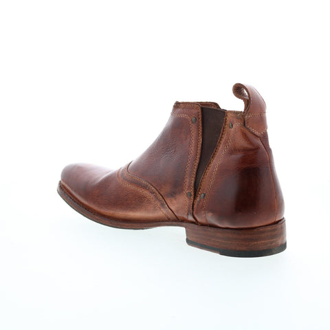 BedStu Prato F461506 Mens Brown Leather Slip On Chelsea Boots