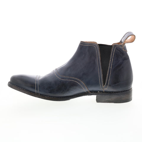 BedStu Prato II F461513 Mens Blue Leather Slip On Chelsea Boots