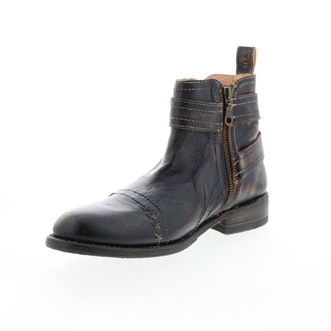 BedStu Gruto F473006 Mens Black Leather Hook & Loop Casual Dress Boots