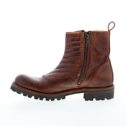 BedStu Lightning F479001 Mens Brown Leather Zipper Casual Dress Boots