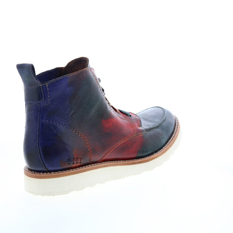 BedStu Lincoln F479013 Mens Blue Leather Lace Up Casual Dress Boots