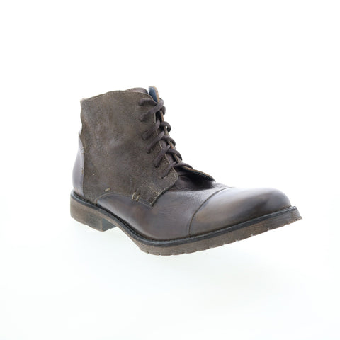 BedStu Dreck F496013 Mens Gray Leather Lace Up Casual Dress Boots