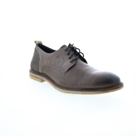 Roan Braylen F800042 Mens Gray Leather Oxfords & Lace Ups Plain Toe Shoes