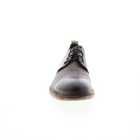 Roan Braylen F800042 Mens Gray Leather Oxfords & Lace Ups Plain Toe Shoes