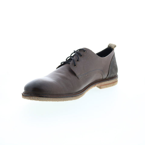 Roan Braylen F800042 Mens Gray Leather Oxfords & Lace Ups Plain Toe Shoes