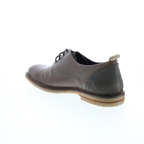 Roan Braylen F800042 Mens Gray Leather Oxfords & Lace Ups Plain Toe Shoes