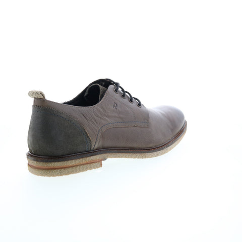 Roan Braylen F800042 Mens Gray Leather Oxfords & Lace Ups Plain Toe Shoes