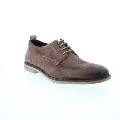 Roan Braylen F800042 Mens Brown Leather Oxfords & Lace Ups Plain Toe Shoes