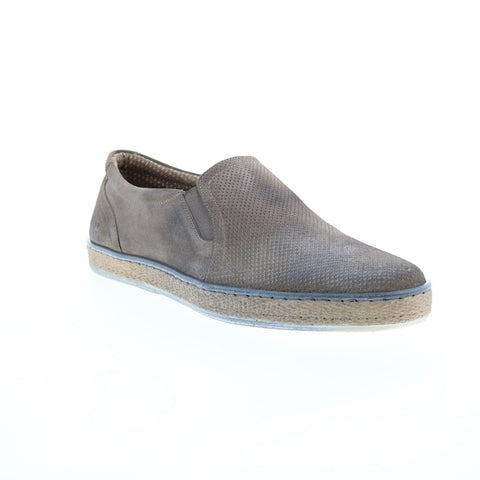 Roan Melvern F800203 Mens Gray Suede Loafers & Slip Ons Casual Shoes