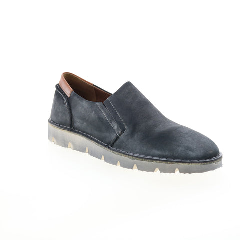 Roan Calon F800210 Mens Blue Leather Slip On Lifestyle Sneakers Shoes