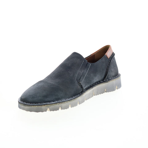 Roan Calon F800210 Mens Blue Leather Slip On Lifestyle Sneakers Shoes