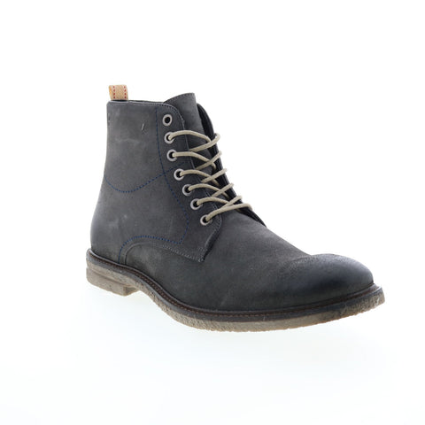 Roan Drell F804007 Mens Gray Leather Lace Up Casual Dress Boots
