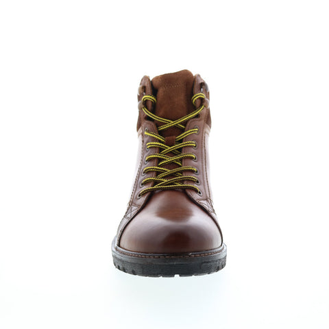 Roan Dino F804010 Mens Brown Leather Lace Up Casual Dress Boots