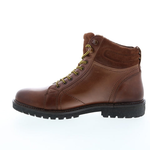 Roan Dino F804010 Mens Brown Leather Lace Up Casual Dress Boots