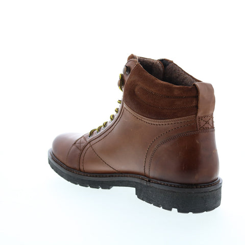 Roan Dino F804010 Mens Brown Leather Lace Up Casual Dress Boots