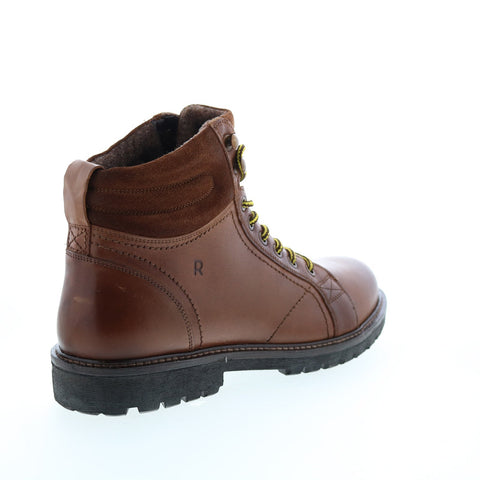 Roan Dino F804010 Mens Brown Leather Lace Up Casual Dress Boots