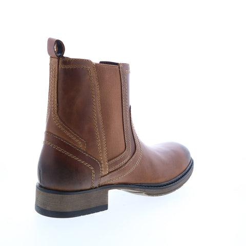 Roan Torrey F804018 Mens Brown Leather Slip On Chelsea Boots