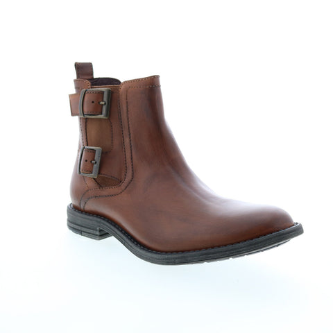 Roan Cynan F804020 Mens Brown Leather Hook & Loop Chelsea Boots