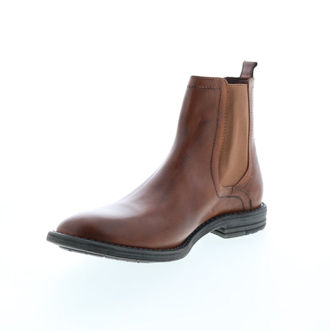 Roan Cynan F804020 Mens Brown Leather Hook & Loop Chelsea Boots