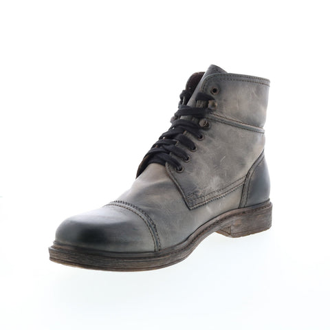 Roan Trey F804024 Mens Gray Leather Lace Up Casual Dress Boots