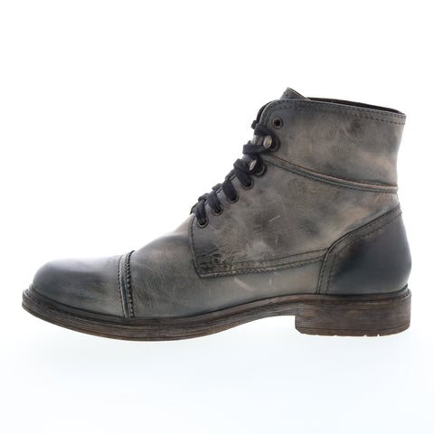 Roan Trey F804024 Mens Gray Leather Lace Up Casual Dress Boots