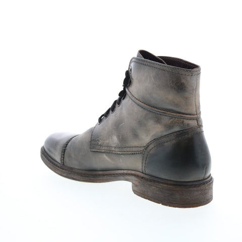 Roan Trey F804024 Mens Gray Leather Lace Up Casual Dress Boots