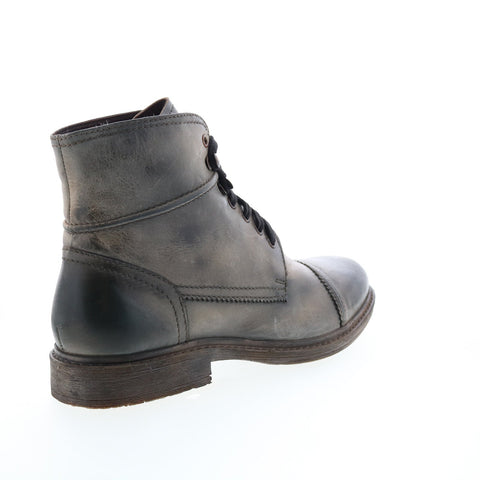 Roan Trey F804024 Mens Gray Leather Lace Up Casual Dress Boots