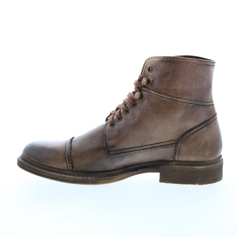 Roan Trey F804024 Mens Brown Leather Lace Up Casual Dress Boots