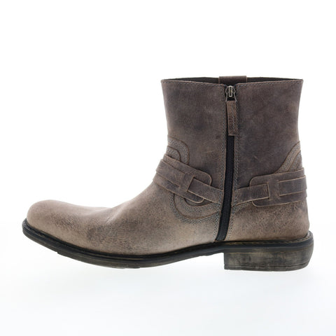Roan Native II F804025 Mens Gray Leather Zipper Casual Dress Boots
