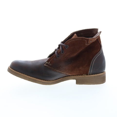 Roan Bruce F804032 Mens Brown Leather Lace Up Casual Dress Boots
