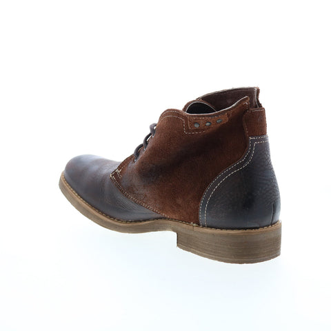 Roan Bruce F804032 Mens Brown Leather Lace Up Casual Dress Boots