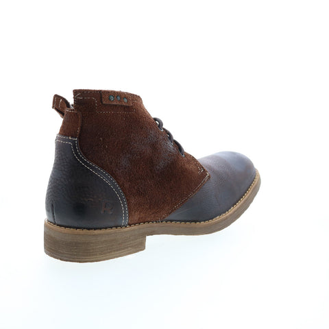 Roan Bruce F804032 Mens Brown Leather Lace Up Casual Dress Boots