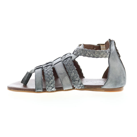 Roan Kaliope F850001 Womens Gray Leather Zipper Strap Sandals Shoes