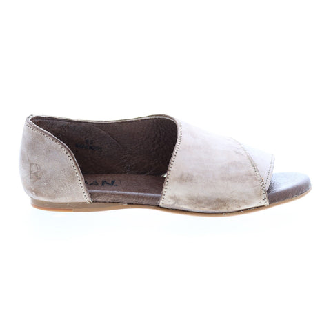 Roan Irie F850006 Womens Beige Leather Slip On Slides Sandals Shoes