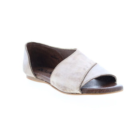 Roan Irie F850006 Womens Beige Leather Slip On Slides Sandals Shoes