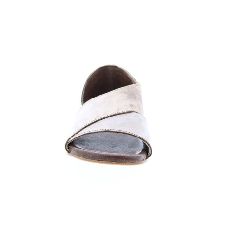 Roan Irie F850006 Womens Beige Leather Slip On Slides Sandals Shoes