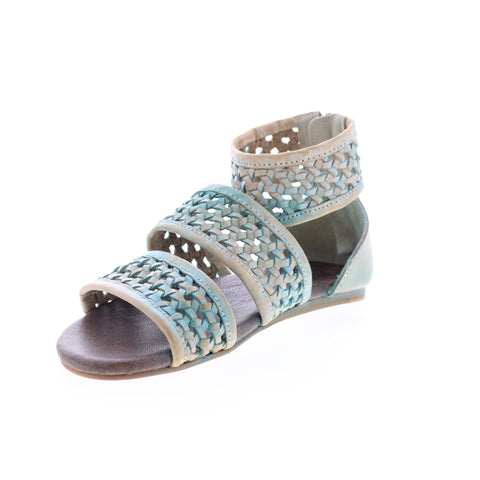 Roan Clio F850010 Womens Blue Leather Zipper Strap Sandals Shoes
