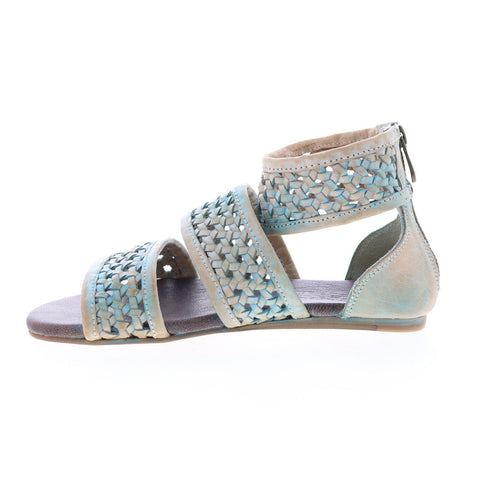 Roan Clio F850010 Womens Blue Leather Zipper Strap Sandals Shoes